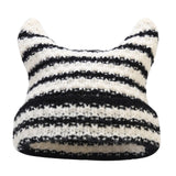 Maxbell Women Winter Hat Cute Winter Warm Beanie Cap for Hiking Travel Autumn Winter Black White