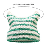 Maxbell Women Winter Hat Cute Winter Warm Beanie Cap for Hiking Travel Autumn Winter White Green