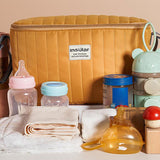 Maxbell Stroller Organizer Fits Most Stroller Mini Diaper Bag for Snacks Nappy Wipe Brown
