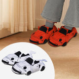 Maxbell Sports Car Shaped Slippers for Men Women Winter Warm Slippers House Slippers White