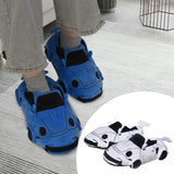 Maxbell Sports Car Shaped Slippers for Men Women Winter Warm Slippers House Slippers White