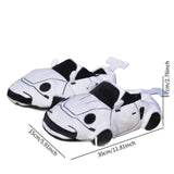 Maxbell Sports Car Shaped Slippers for Men Women Winter Warm Slippers House Slippers White