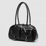 Maxbell Women Underarm Bag Portable Black Clutch Bag for Shopping Birthday Traveling