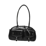 Maxbell Women Underarm Bag Portable Black Clutch Bag for Shopping Birthday Traveling