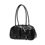 Maxbell Women Underarm Bag Portable Black Clutch Bag for Shopping Birthday Traveling