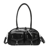 Maxbell Women Underarm Bag Portable Black Clutch Bag for Shopping Birthday Traveling