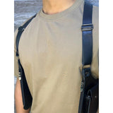 Maxbell Double Shoulder Armpit Bag Underarm Bag for Medieval Shopping Outdoor Sports Black