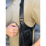 Maxbell Double Shoulder Armpit Bag Underarm Bag for Medieval Shopping Outdoor Sports Black