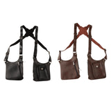 Maxbell Double Shoulder Armpit Bag Underarm Bag for Medieval Shopping Outdoor Sports Black