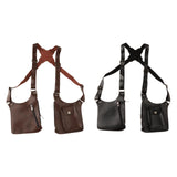 Maxbell Double Shoulder Armpit Bag Underarm Bag for Medieval Shopping Outdoor Sports Black