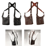 Maxbell Double Shoulder Armpit Bag Underarm Bag for Medieval Shopping Outdoor Sports Black