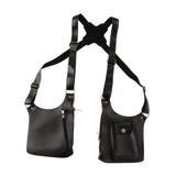 Maxbell Double Shoulder Armpit Bag Underarm Bag for Medieval Shopping Outdoor Sports Black