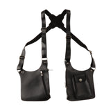 Maxbell Double Shoulder Armpit Bag Underarm Bag for Medieval Shopping Outdoor Sports Black