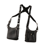 Maxbell Double Shoulder Armpit Bag Underarm Bag for Medieval Shopping Outdoor Sports Black