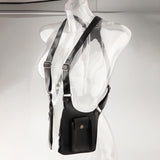 Maxbell Double Shoulder Armpit Bag Underarm Bag for Medieval Shopping Outdoor Sports Black