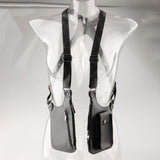 Maxbell Double Shoulder Armpit Bag Underarm Bag for Medieval Shopping Outdoor Sports Black