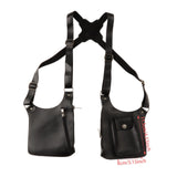 Maxbell Double Shoulder Armpit Bag Underarm Bag for Medieval Shopping Outdoor Sports Black