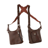 Maxbell Double Shoulder Armpit Bag Underarm Bag for Medieval Shopping Outdoor Sports Brown