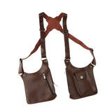 Maxbell Double Shoulder Armpit Bag Underarm Bag for Medieval Shopping Outdoor Sports Brown