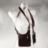 Maxbell Double Shoulder Armpit Bag Underarm Bag for Medieval Shopping Outdoor Sports Brown