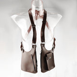 Maxbell Double Shoulder Armpit Bag Underarm Bag for Medieval Shopping Outdoor Sports Brown