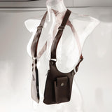 Maxbell Double Shoulder Armpit Bag Underarm Bag for Medieval Shopping Outdoor Sports Brown