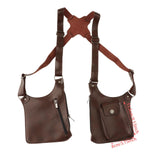 Maxbell Double Shoulder Armpit Bag Underarm Bag for Medieval Shopping Outdoor Sports Brown