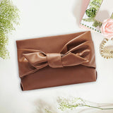 Maxbell Bow Clutch Bag Decoration PU Leather Evening Handbag for Wedding Lady Dating Brown