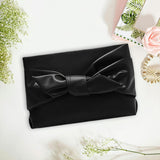 Maxbell Bow Clutch Bag Decoration PU Leather Evening Handbag for Wedding Lady Dating Black