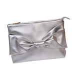 Maxbell Bow Clutch Bag Decoration PU Leather Evening Handbag for Wedding Lady Dating Silver
