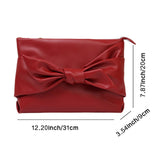 Maxbell Bow Clutch Bag Decoration PU Leather Evening Handbag for Wedding Lady Dating Red