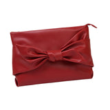 Maxbell Bow Clutch Bag Decoration PU Leather Evening Handbag for Wedding Lady Dating Red