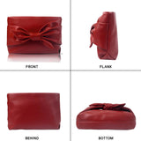 Maxbell Bow Clutch Bag Decoration PU Leather Evening Handbag for Wedding Lady Dating Red