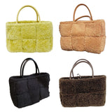 Maxbell Women Tote Bag Lightweight Female Hobo Bag Plush Bag for Shopping Street Yellow