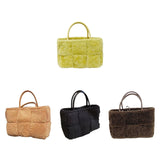 Maxbell Women Tote Bag Lightweight Female Hobo Bag Plush Bag for Shopping Street Yellow