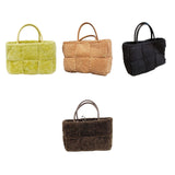 Maxbell Women Tote Bag Lightweight Female Hobo Bag Plush Bag for Shopping Street Yellow