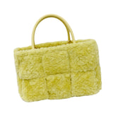 Maxbell Women Tote Bag Lightweight Female Hobo Bag Plush Bag for Shopping Street Yellow