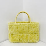 Maxbell Women Tote Bag Lightweight Female Hobo Bag Plush Bag for Shopping Street Yellow