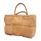 Maxbell Women Tote Bag Lightweight Female Hobo Bag Plush Bag for Shopping Street Khaki