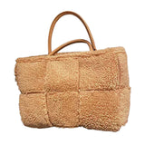 Maxbell Women Tote Bag Lightweight Female Hobo Bag Plush Bag for Shopping Street Khaki