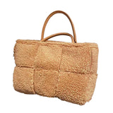 Maxbell Women Tote Bag Lightweight Female Hobo Bag Plush Bag for Shopping Street Khaki