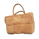 Maxbell Women Tote Bag Lightweight Female Hobo Bag Plush Bag for Shopping Street Khaki