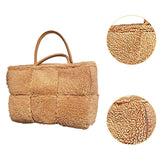 Maxbell Women Tote Bag Lightweight Female Hobo Bag Plush Bag for Shopping Street Khaki