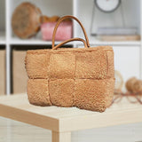 Maxbell Women Tote Bag Lightweight Female Hobo Bag Plush Bag for Shopping Street Khaki