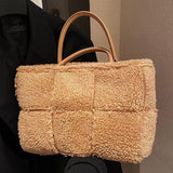 Maxbell Women Tote Bag Lightweight Female Hobo Bag Plush Bag for Shopping Street Khaki