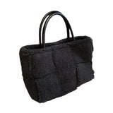 Maxbell Women Tote Bag Lightweight Female Hobo Bag Plush Bag for Shopping Street Black
