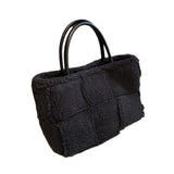 Maxbell Women Tote Bag Lightweight Female Hobo Bag Plush Bag for Shopping Street Black