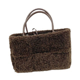 Maxbell Women Tote Bag Lightweight Female Hobo Bag Plush Bag for Shopping Street Brown