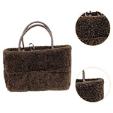 Maxbell Women Tote Bag Lightweight Female Hobo Bag Plush Bag for Shopping Street Brown