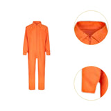 Maxbell Prisoner Costume Dressing up Long Sleeve Coat Prison Jumpsuit